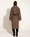 You Read My Mind Houndstooth Oversized Wool-Blend Trench Coat - Houndstooth