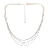 5 Layer Fine Chain Necklace - Silver