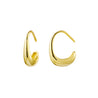 Sterling silver gold plated c-shape fine teardrop earrings