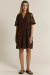 Fate+Becker Elara Broderie Shirt Dress - Chocolate
