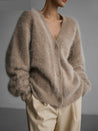 Kaia Fluffy Cardi - Latte