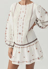 Sabrina Embroidery Mini Dress - Ivory