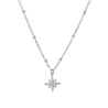 Sterling Silver Necklace With North Star Pendant Featuring CZ