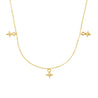 Sterling Silver Gold Plated Necklace With Three Star Charms