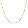 Sterling silver gold plated round box link necklace with oval beads