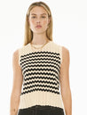 POL Bonde Tank Knit - Ivory/Black
