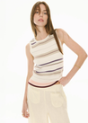 POL Fey Ribbed Tank - Ivory/Multi
