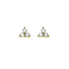 Sterling Silver Gold Plated Triangular CZ Stud Earring