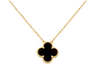 Clover Necklace - Gold/Onyx