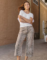 Bella Relaxed Crop Jeans - Leopard Print