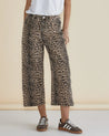 Bella Relaxed Crop Jeans - Leopard Print