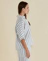Lynwood Linen Shirt - White/Black Stripe