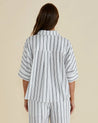 Lynwood Linen Shirt - White/Black Stripe
