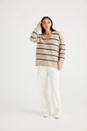 Hallie Knit - Taupe/Charcoal