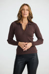 Mimi Long Sleeve Top - Chocolate
