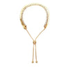 Herringbone & CZ Slider Bracelet - Gold/Clear