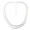 Double Herringbone Short Necklace - Silver