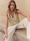 Voyage Top - Celery/Cream