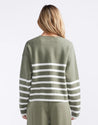 Lottie Stripe Sweater - Khaki/White