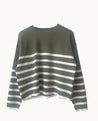Lottie Stripe Sweater - Khaki/White