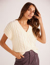 Esther Cable Knit Vest - Ivory