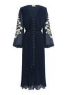 Willow Pleat Maxi Dress - Navy