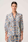 Alexis Contrast Trim Fringe Shirt  - Petinos Floros