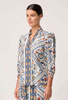 Alexis Contrast Trim Fringe Shirt  - Petinos Floros