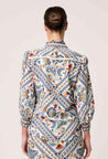 Alexis Contrast Trim Fringe Shirt  - Petinos Floros