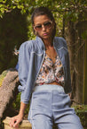 Aurora Reversable Fringe Jacket - Petinos Floros/Blue Ash