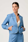 Aurora Reversable Fringe Jacket - Petinos Floros/Blue Ash