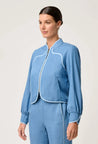 Aurora Reversable Fringe Jacket - Petinos Floros/Blue Ash