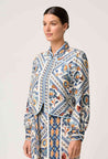 Aurora Reversable Fringe Jacket - Petinos Floros/Blue Ash
