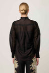 Sevilla Cotton Silk Lace Detail Shirt - Onyx