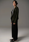 Bennet Coat Double Knit - Khaki/Black