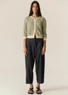 Jules Cardigan - Green/Ivory