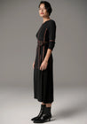 Lara Lurex Dress - Charcoal/Toffee