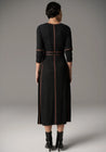 Lara Lurex Dress - Charcoal/Toffee
