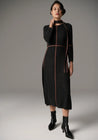 Lara Lurex Dress - Charcoal/Toffee