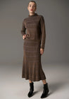 Lara Knit Stripe Skirt - Toffee/Ink
