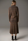 Lara Knit Stripe Skirt - Toffee/Ink