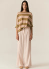 Milton Stripe Knit - Khaki/Pink