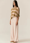 Milton Stripe Knit - Khaki/Pink