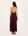 Staple the Label 
Elira Halter Midi Dress - Chocolate