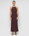 Staple the Label 
Elira Halter Midi Dress - Chocolate