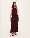 Staple the Label 
Elira Halter Midi Dress - Chocolate