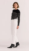 Staple The Label Freya Stripe Knit Top - Black