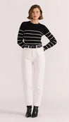 Staple The Label Freya Stripe Knit Top - Black