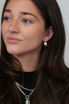 Hannah Hoop Earring - Brushed Silver